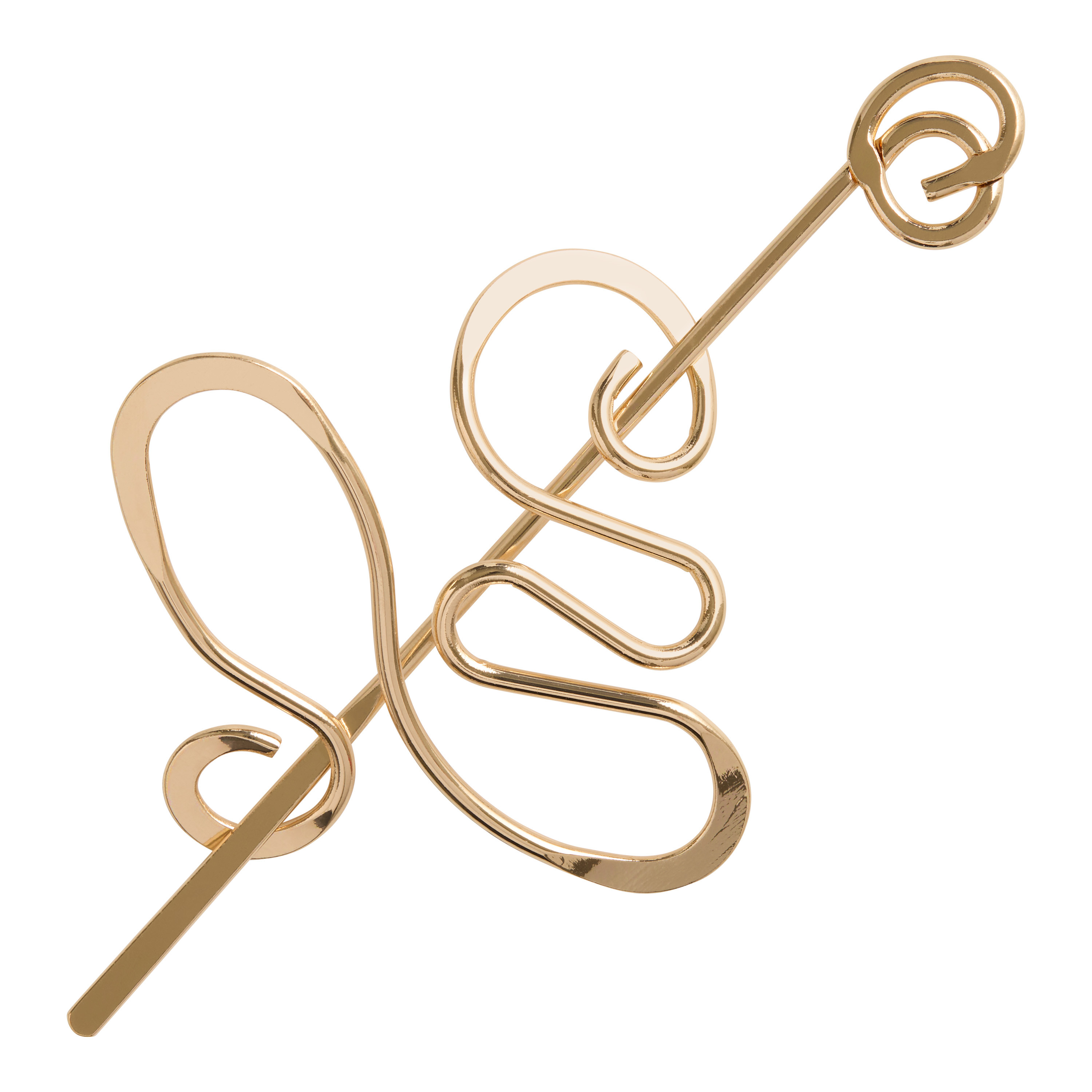 Pin de coque dourado com redemoinho abstrato | World Market