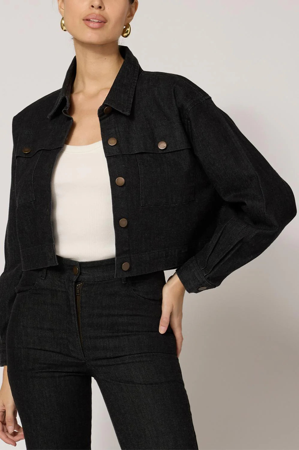 Dean Jacket In Black Denim | Shop Simon