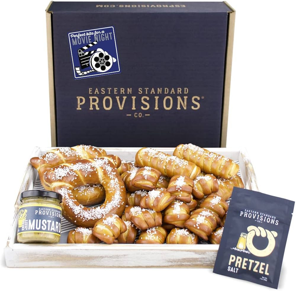 Eastern Standard Provisions "Movie Night" Gourmet Gift Box, Fresh Artisanal Soft Pretzel Snack Pa... | Amazon (US)
