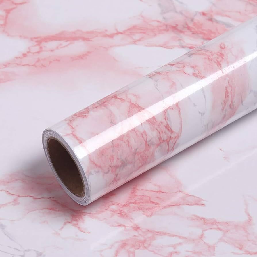 VEELIKE Pink Marble Contact Paper Wallpaper for Countertops Stick and Peel 15.7''x236'' Waterproo... | Amazon (US)