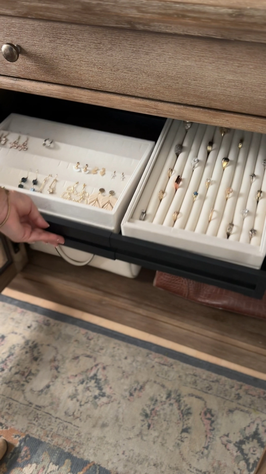 Experimentingwithdecor is organizing her purses and accessories. She bought this cabinet from Sam’s. Added this pullout drawer and inserted these jewelry organizers so she’s able to see her jewelry. 

#LTKHome #LTKStyleTip #LTKVideo