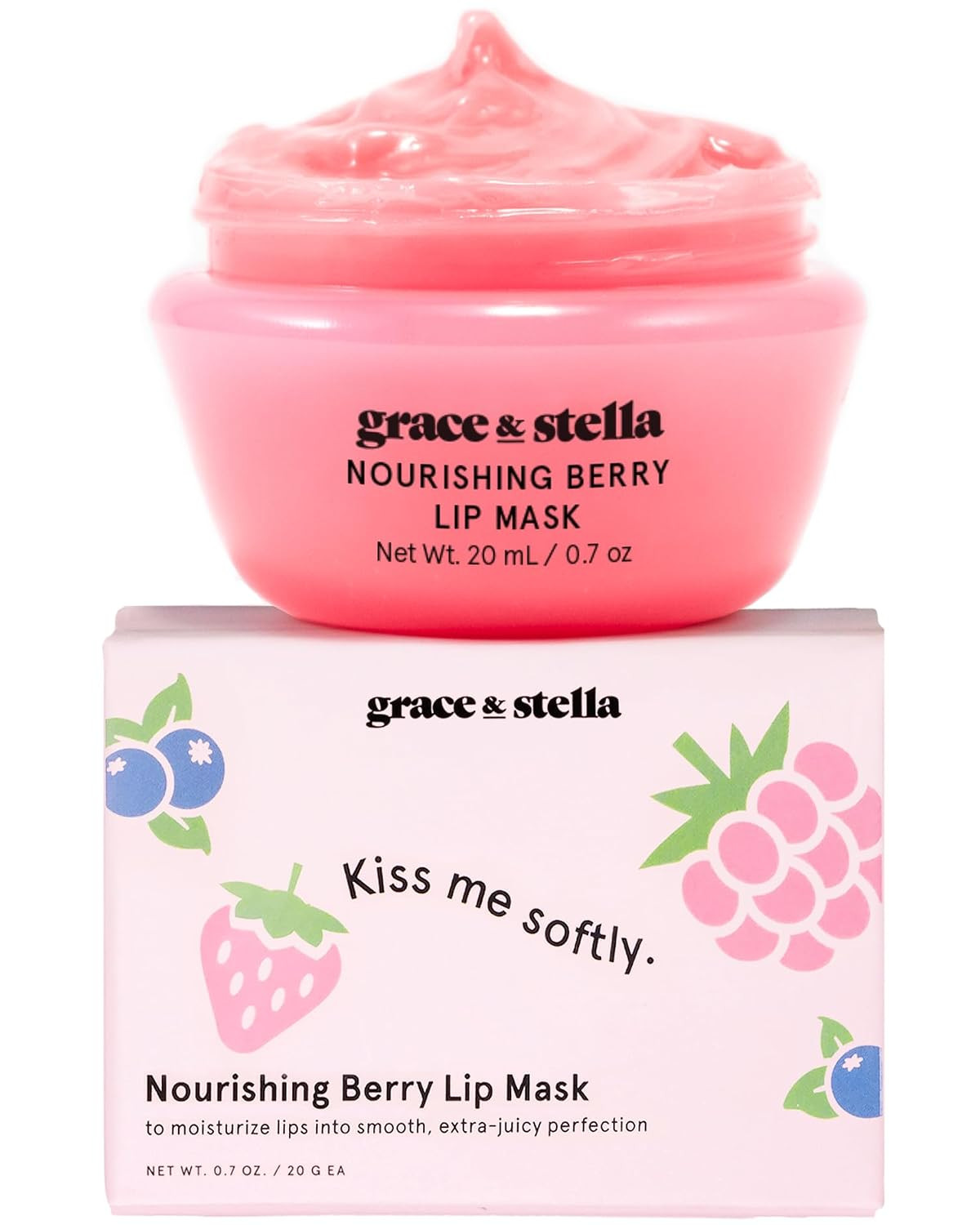 Grace & Stella Award Winning Kiss Me Softly Nourishing Berry Lip Mask - Lip Moisturizer For Very Dry Lips - Overnight Lip Mask & Lip Treatment & Lip Sleeping Mask - Vegan Lip Care Products | Amazon (US)