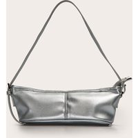 Silver PU Slim Buckle Strap Shoulder Bag | PrettyLittleThing US