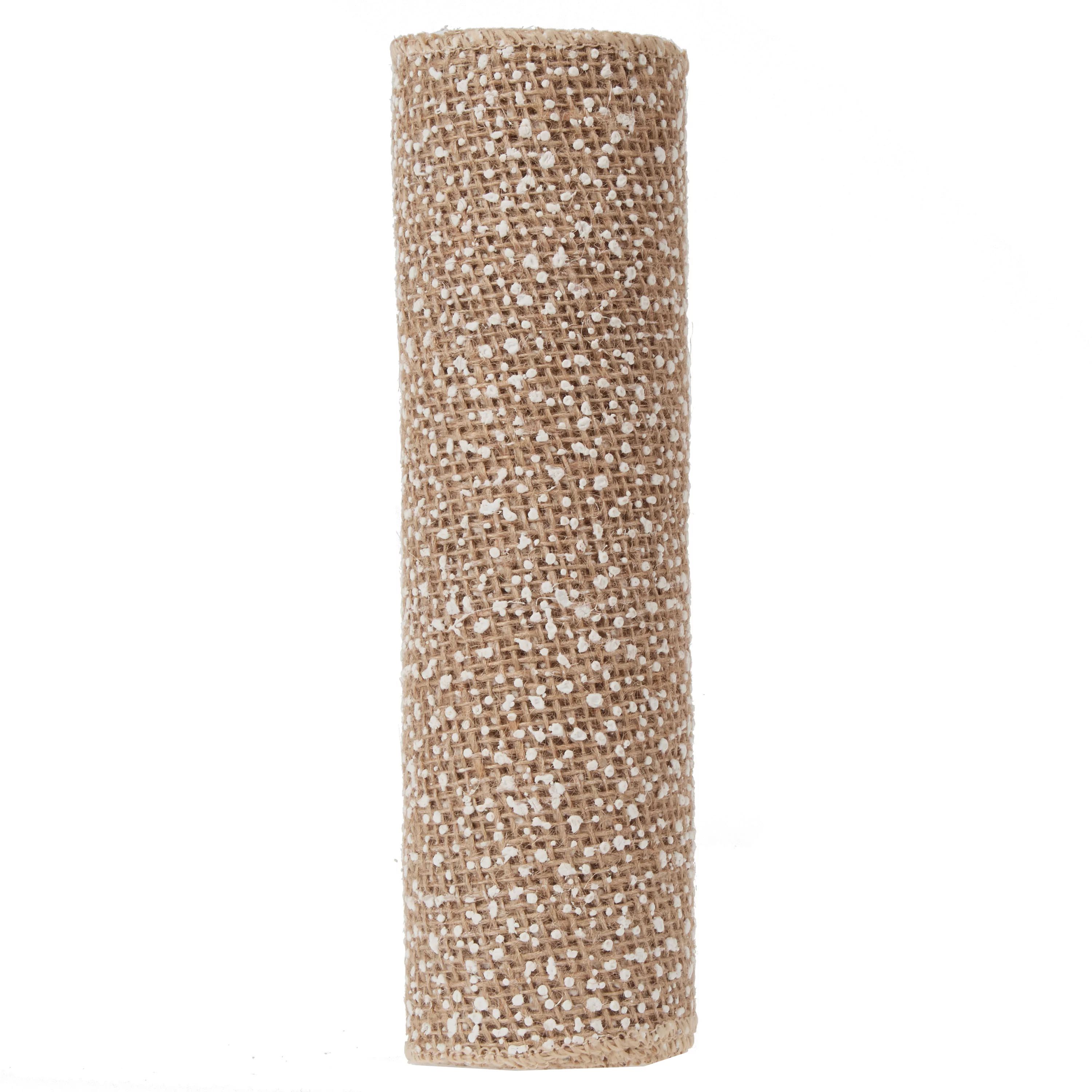 Holiday Time Burlap Mesh Ribbon Roll, 12' x 10.5" — White Dots Natural Burlap, 2 Pack - Walmart... | Walmart (US)