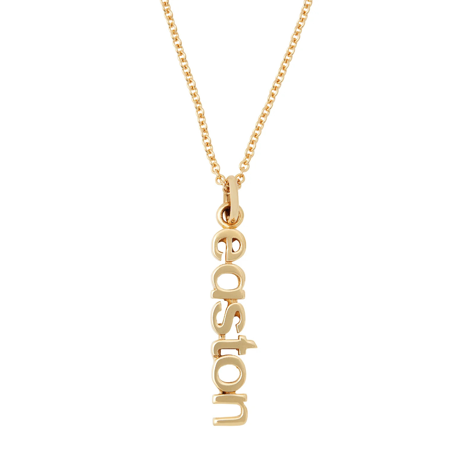 Gold Vertical Name Necklace | Tiny Tags (US)