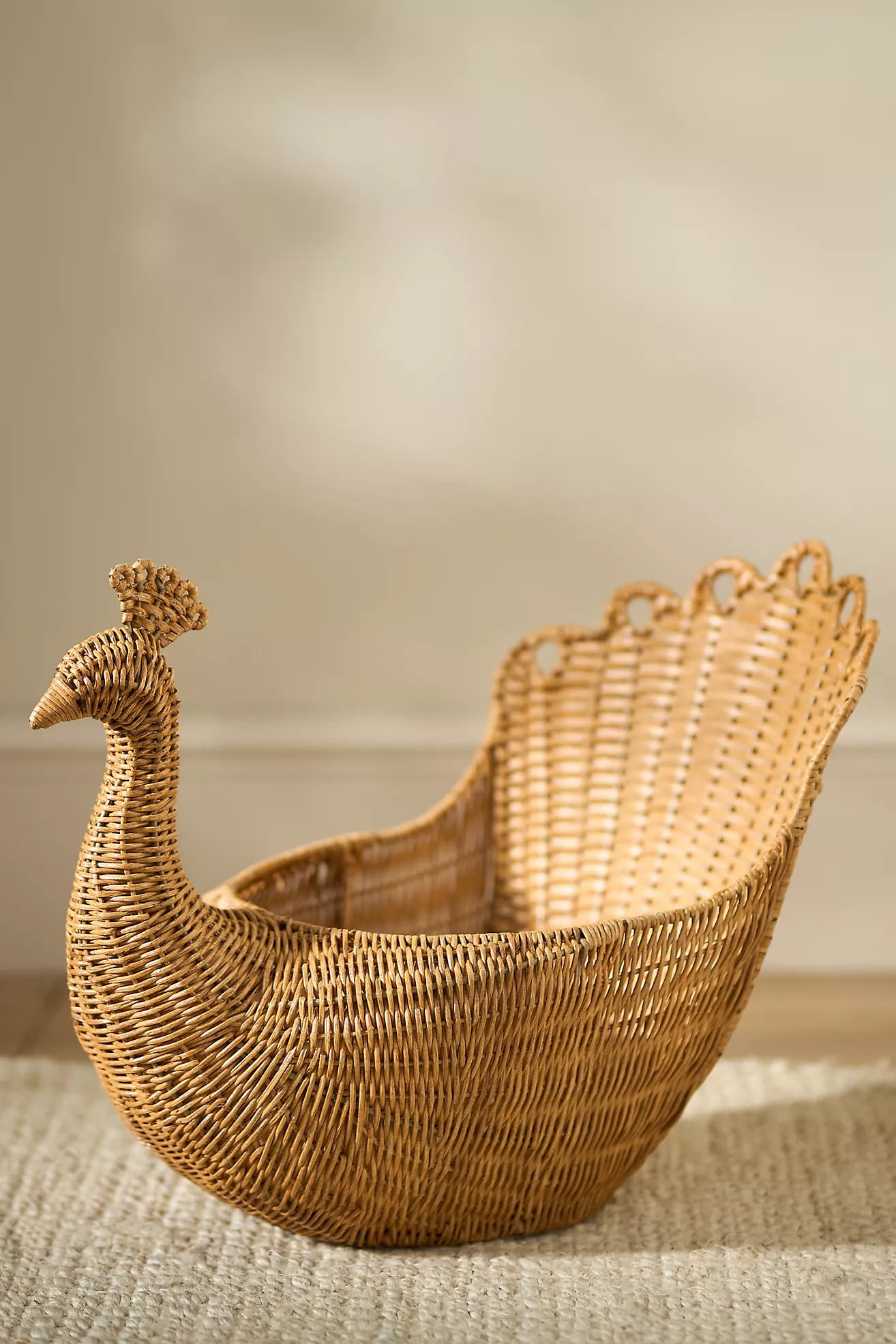 Ida Peacock Woven Wicker Basket | Anthropologie (US)