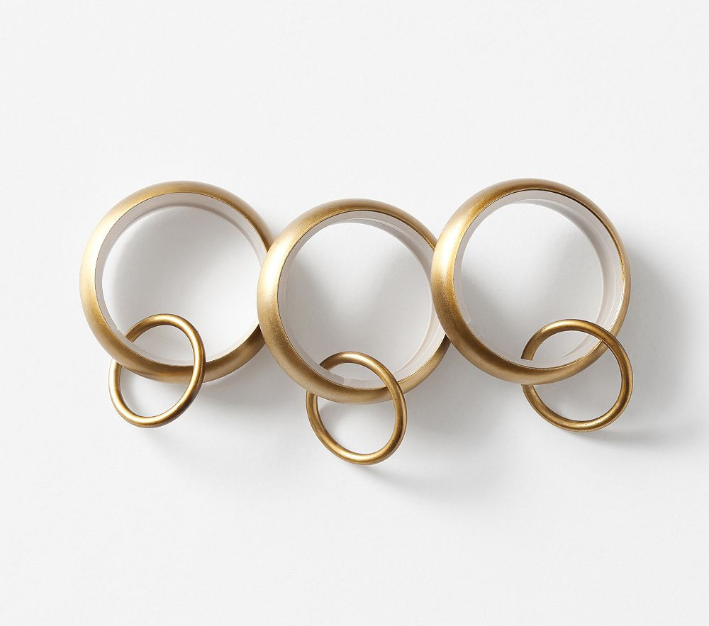 Quiet Curtain Rings, Set Of 10, Antique Brass | Pottery Barn Kids