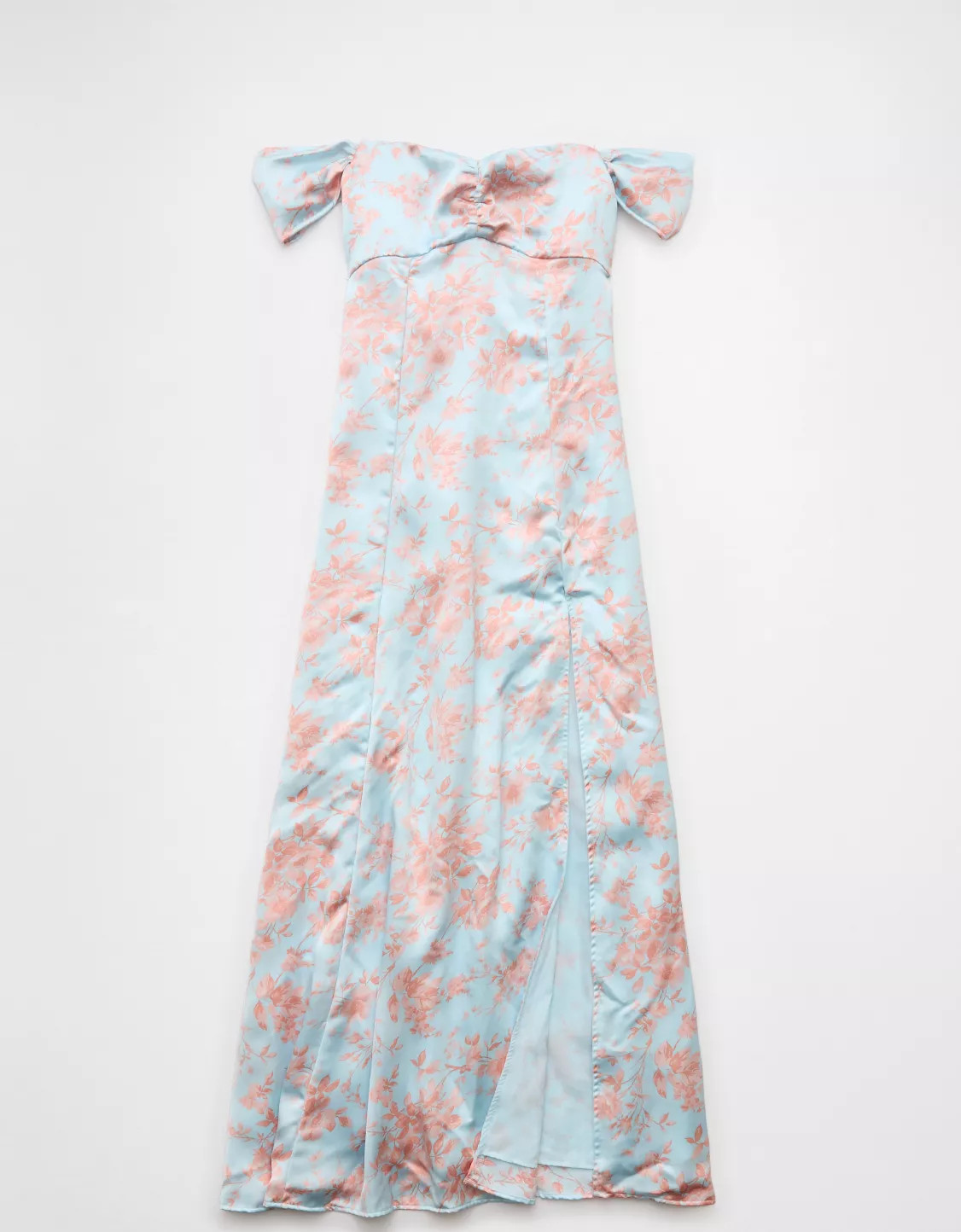 AE Satin Sweetheart Off-The-Shoulder Maxi Dress | American Eagle Outfitters (US & CA)