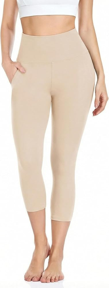 iaoja High Waisted Leggings for Women with Pockets - Tummy Control Soft Workout Running Yoga Prin... | Amazon (US)