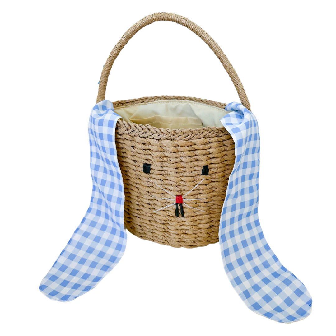 Sugar Bee Blue Gingham Kids Easter Basket | JoJo Mommy