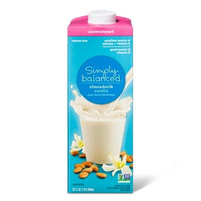 Unsweetened Vanilla Almondmilk Non-Dairy Beverage - 32oz - Simply Balanced™ | Target