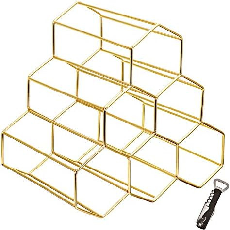 6 Bottle Wine Rack Bundle Corkscrew – Wine Rack Freestanding Bottle Holder Countertop Storage Metal  | Amazon (US)