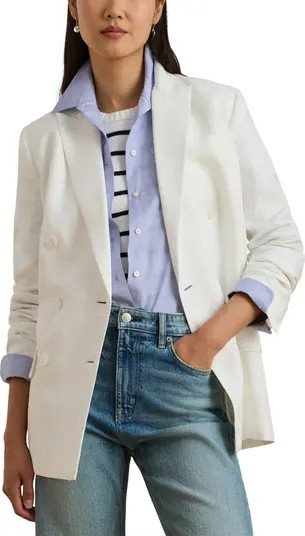 Narain Double Breasted Linen Blend Blazer | Nordstrom