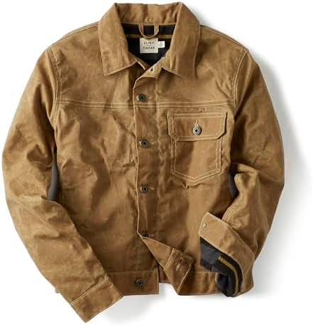 Huckberry Flint & Tinder Women's Flannel-Lined Waxed Trucker Jacket, Canvas Jackets for Women | Amazon (US)