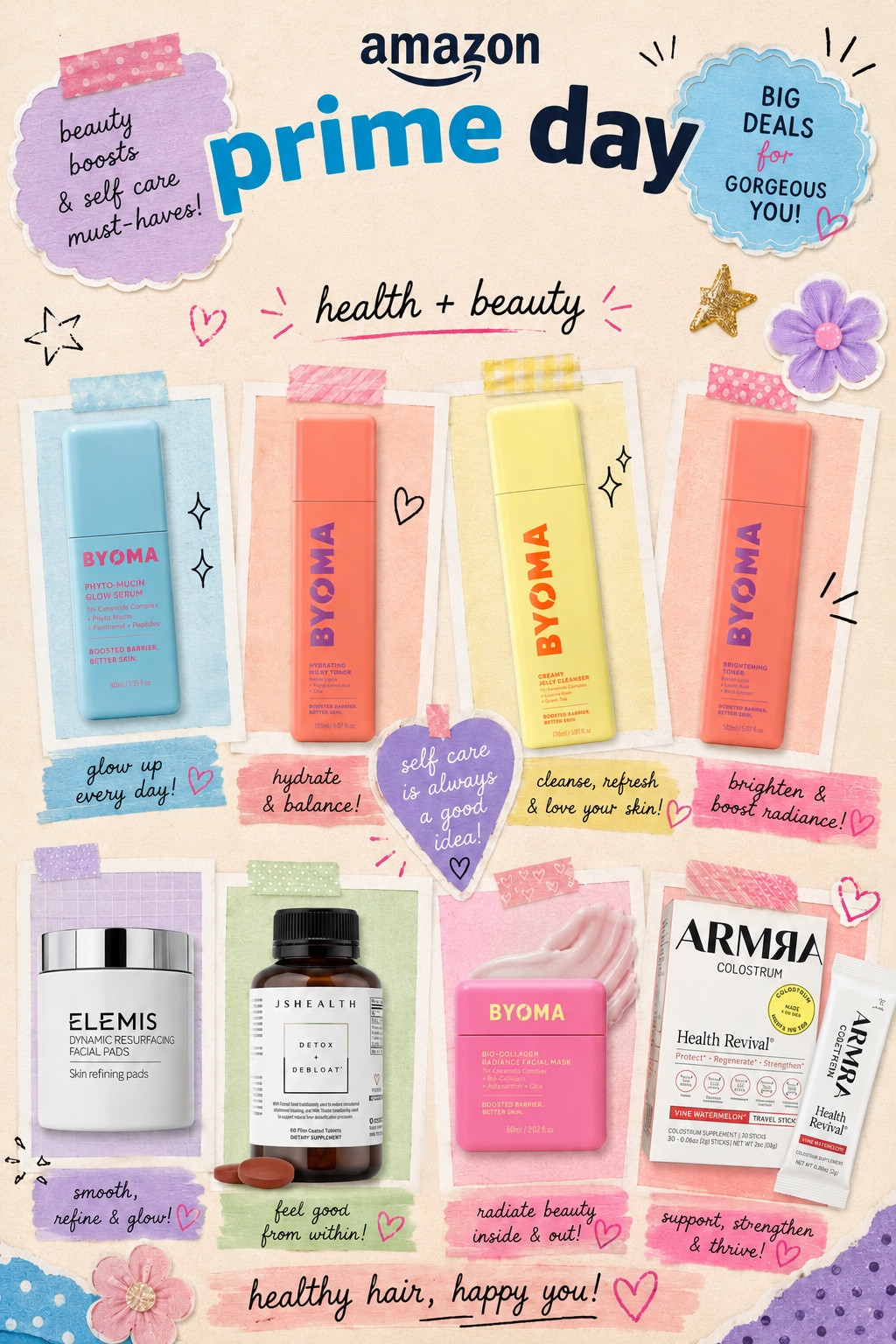 Health and beauty prime day picks @byoma @elemis @armra @jshealth