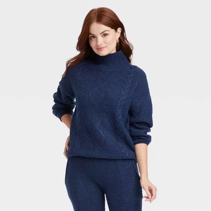 Women's Mock Turtleneck Tunic Leisure Pullover Sweater - Universal Thread™ | Target