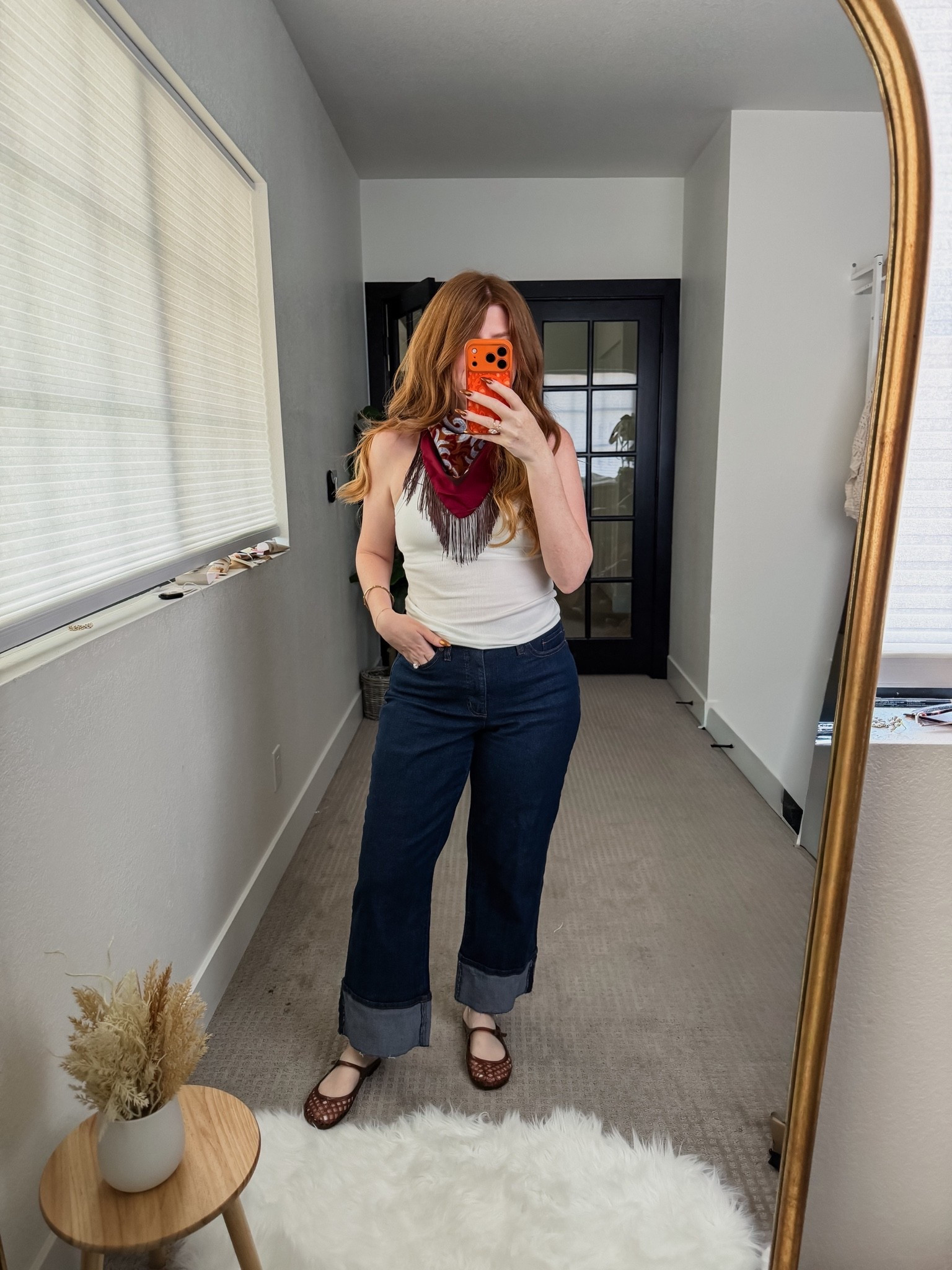 Cute fringe scarf from Walmart.