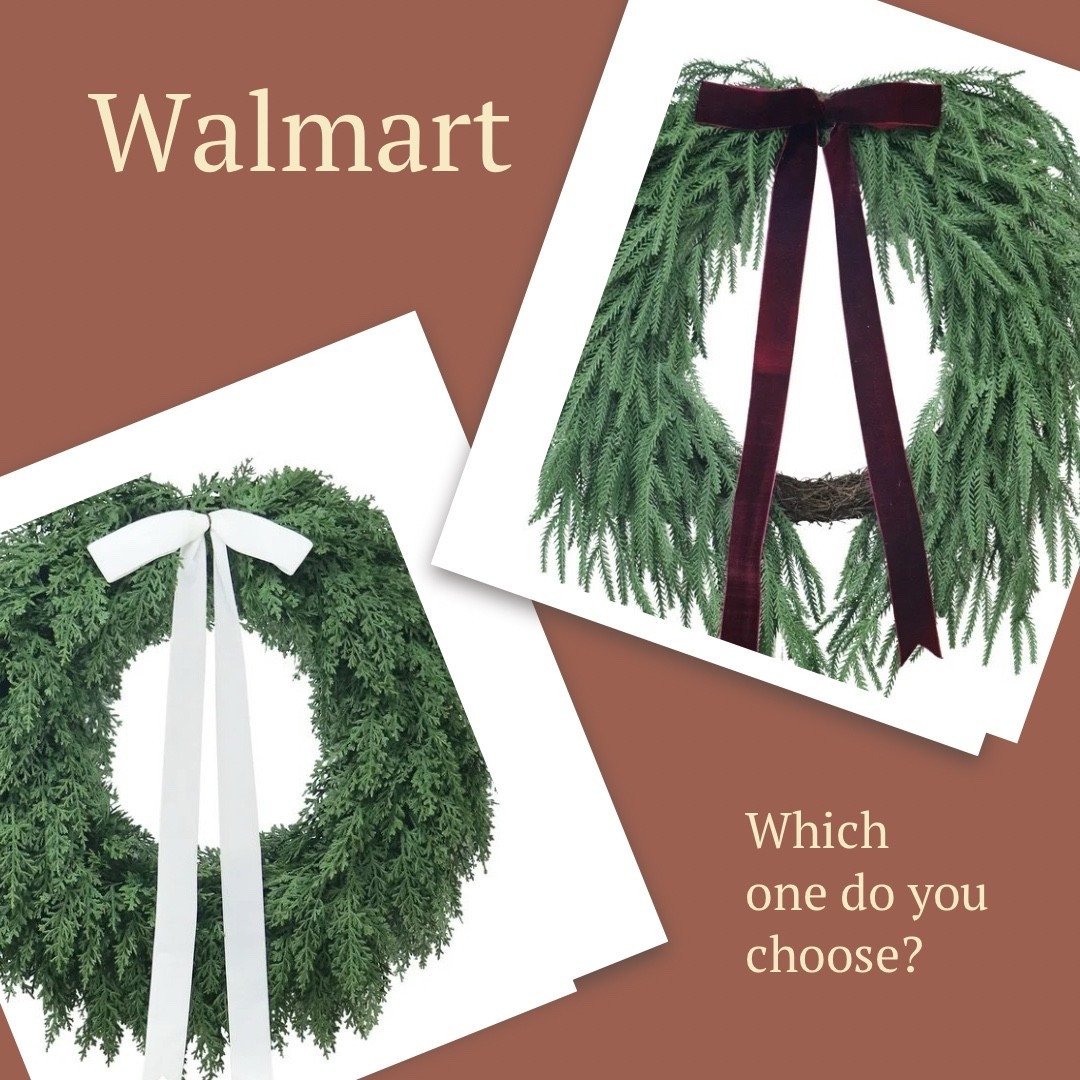 Walmart Christmas wreaths. High sell out risk. #christmas #wreath #walmart 

#LTKSeasonal #LTKHome #LTKU
