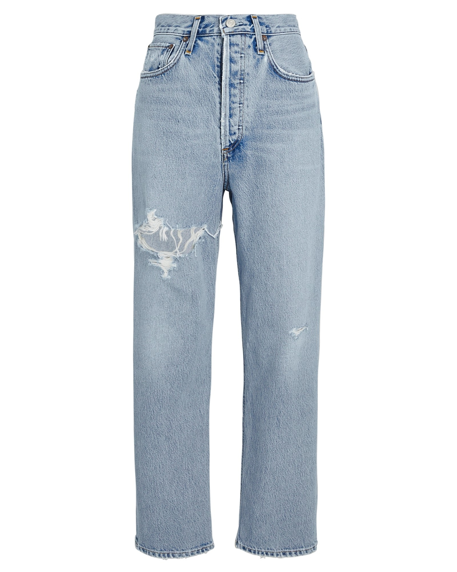 AGOLDE 90s Crop Distressed Jeans, Echo 28 | INTERMIX