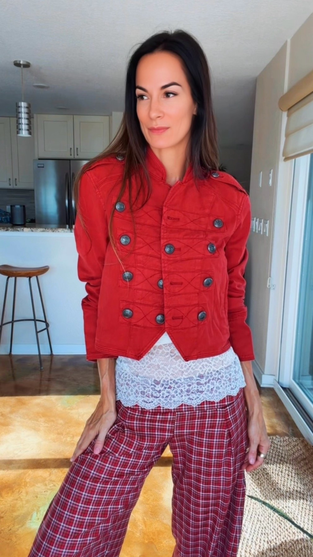 Apparently I’m in my rebellious prep-school era… and honestly, I’m not mad about it. ❤️‍🔥

Plaid pants, a little lace, a military-inspired jacket and the accessories that make the entire look feel just grown-up enough. It’s giving polished, playful and possibly sent to the principal’s office for a dress-code violation. 😎

#PlaidStyle #FallOutfitIdeas #MilitaryJacket #Over40Style #NicoleColee

#LTKootd #LTKdayinmylife #LTKgrwm