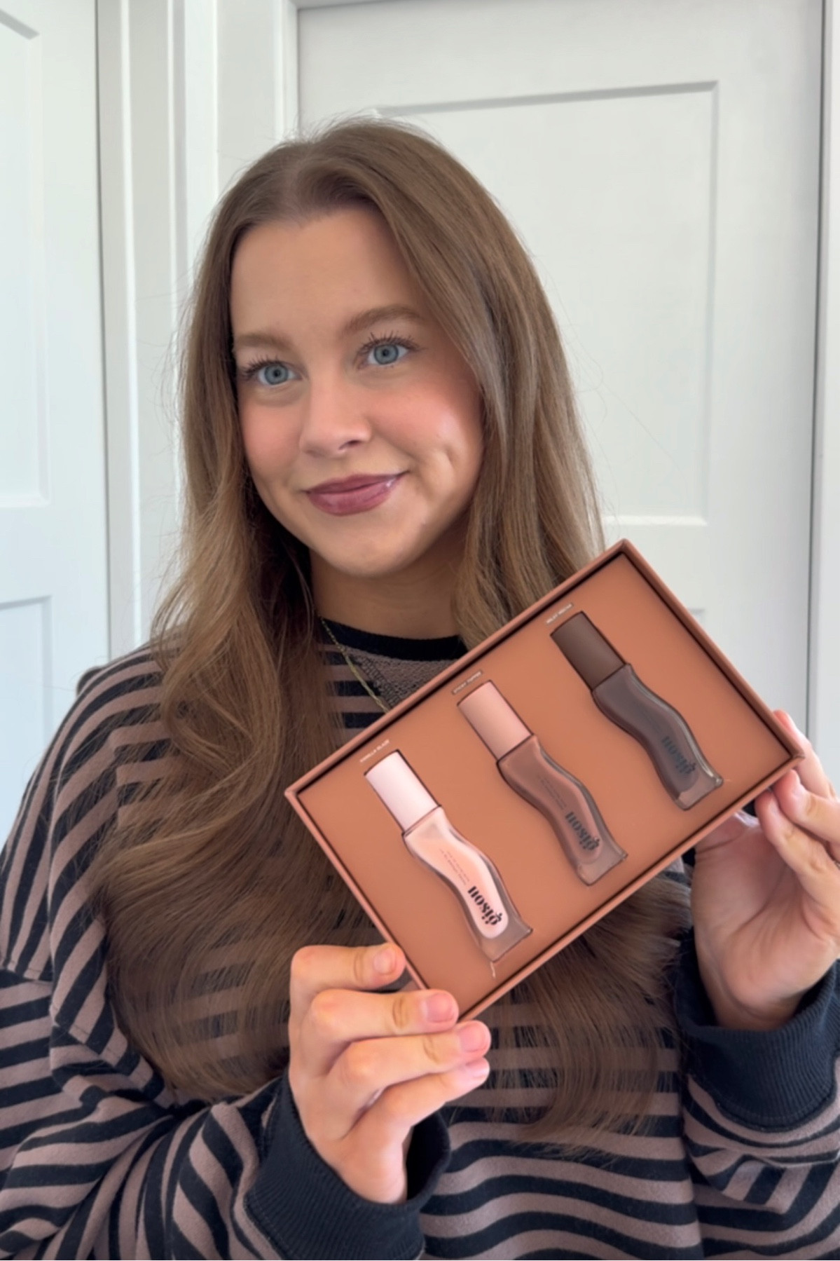 NEW Gisou lip oil shades🤎
Wearing shade “milky mocha” (cool toned brown) 
These all smell delicious! The brown one smells like chocolate🍫

#LTKFindsUnder50 #LTKBeauty #LTKSeasonal