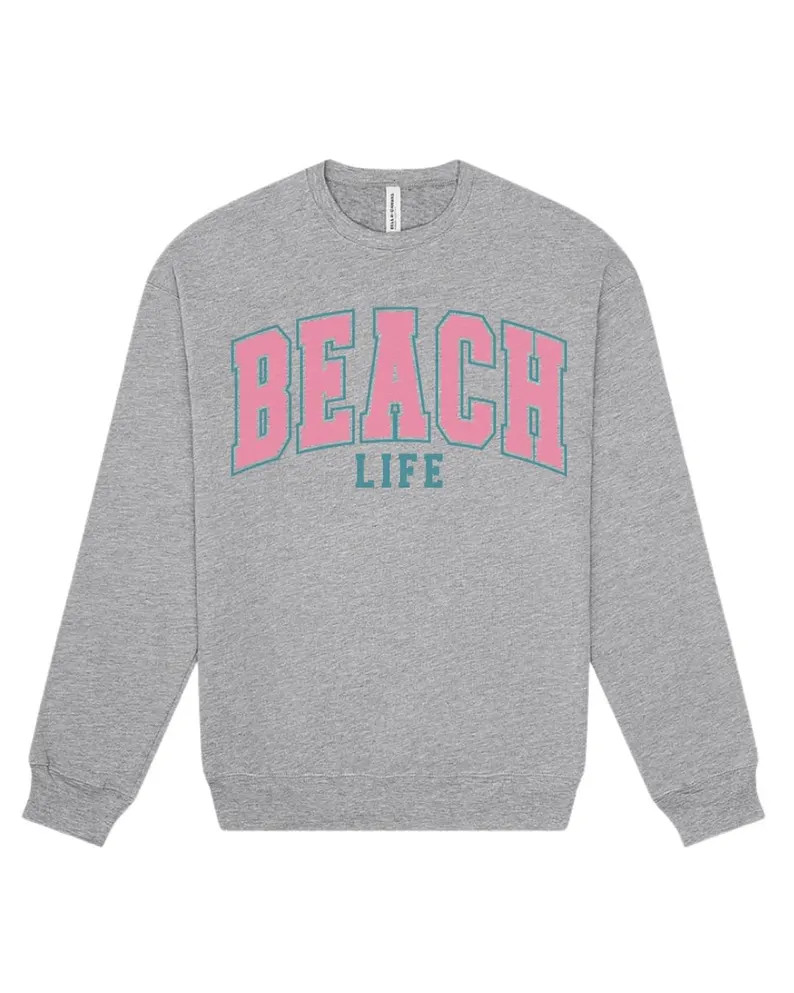 Preppy Beach Life Sweatshirt With Trendy Drop Shoulder - Etsy | Etsy (US)