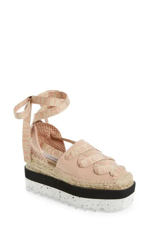 Stella McCartney Gaia Logo Strap Espadrille in 6802 - Blush at Nordstrom, Size 6Us | Nordstrom
