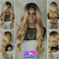 Liv"" Synthetic Wig 13x4 Lace Frontal, Ombre Blonde Wig, Natural Hairline W/Baby Hair Luscious Hair, | Etsy (US)