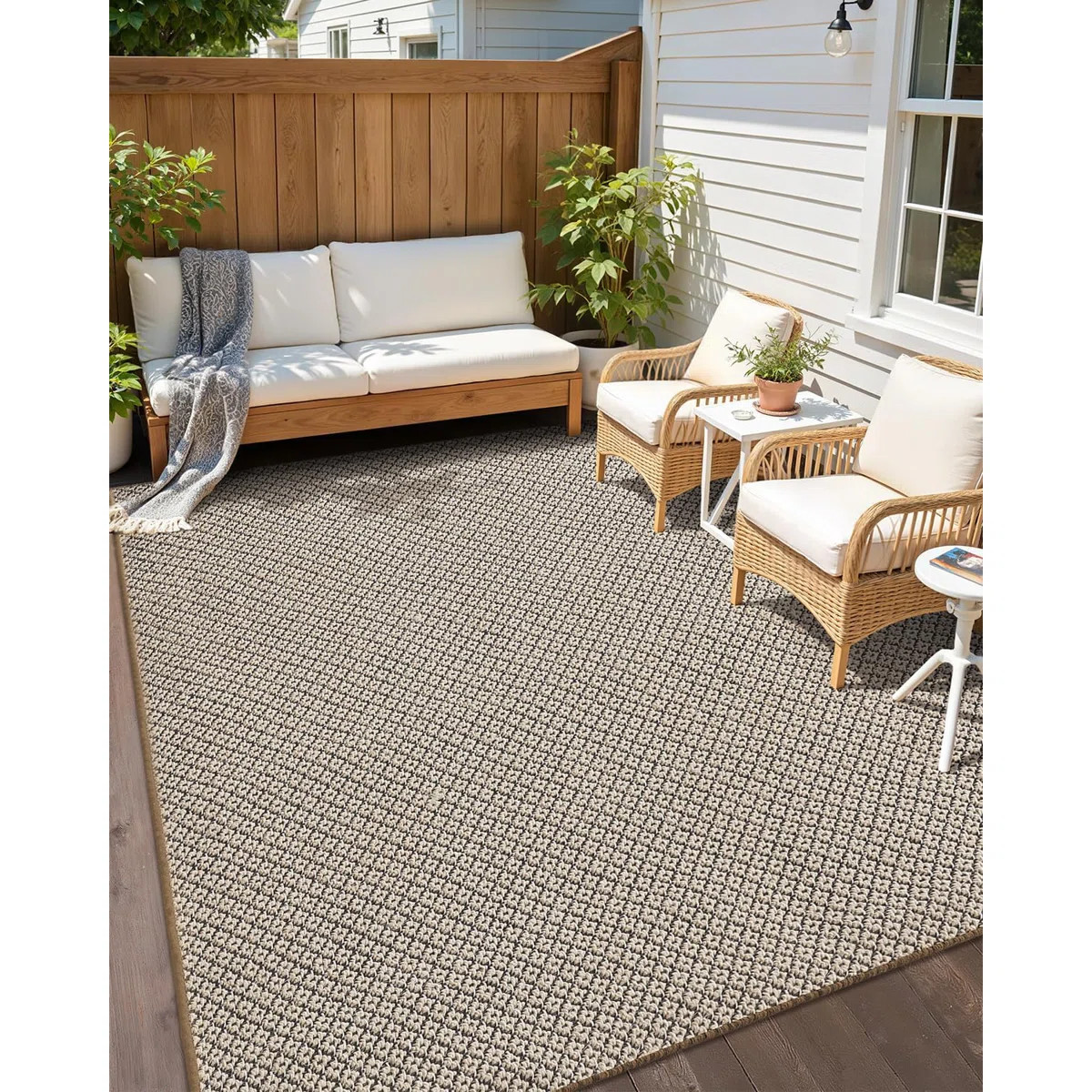 Sisal Rug Indoor Outdoor,Hand Woven Natural Fiber Area Rug With Diamond Weave, Easy Clean Modern ... | Wayfair North America