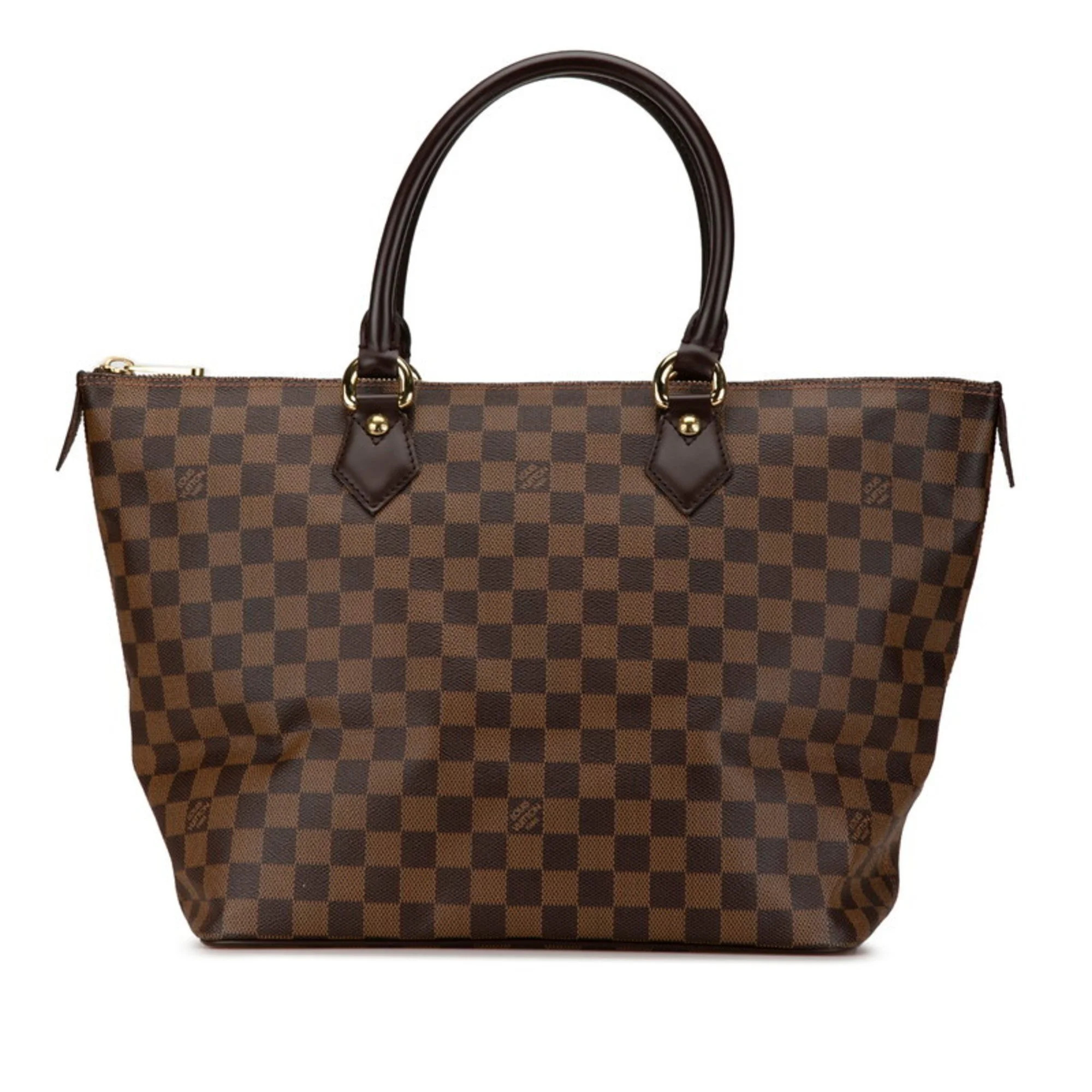 Pre-Owned Louis Vuitton Damier Saleya MM Handbag Shoulder Bag N51182 Brown PVC... (Good) | Walmart (US)