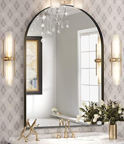 Brightify Arched Mirror, Arched Wall Mirror, 24 x 36 Inch Black Arch Mirror, Metal Frame Black Ba... | Amazon (US)
