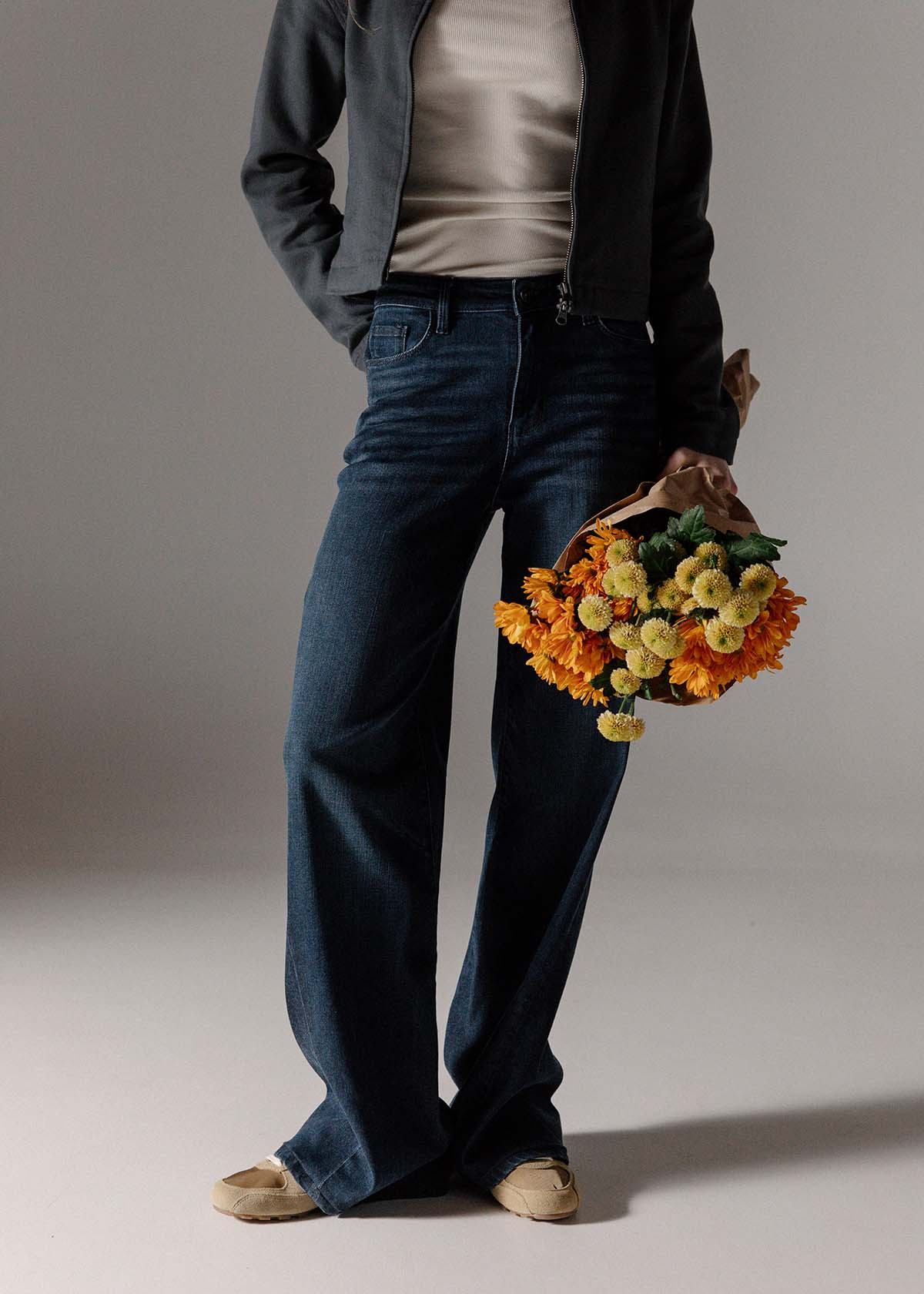 Performance Denim Luxe High Rise Wide Leg - Nostalgia Tone | DUER