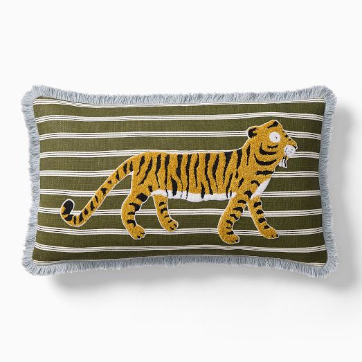 Kids Animal Striped Pillow | West Elm (US)