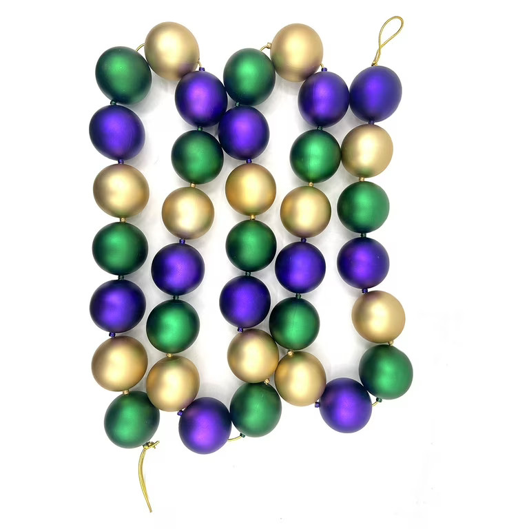 Mardi Gras Multi-Color Shatterproof Ball Garland, 10', by Way To Celebrate | Walmart (US)
