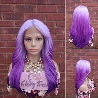straight Lace Front Wig, Ombre Purple Glory Tress Wigs, Yaki Texture, African American Wig // Royalty | Etsy (US)