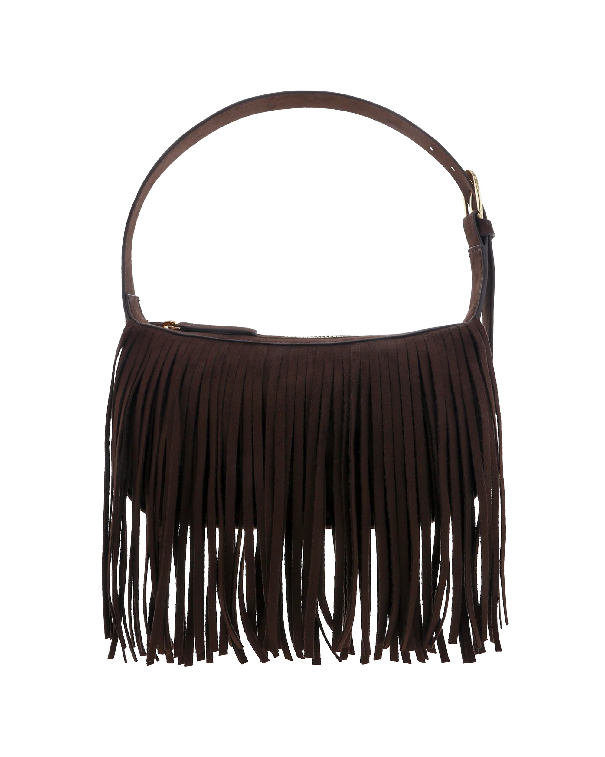 QUINN SHOULDER BAG - DARK CACAO SUEDE-Handbags-BILLINI USA | Billini US