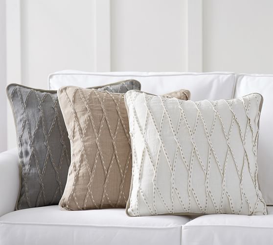 Pinch Pleat Linen Pillow Cover | Pottery Barn (US)