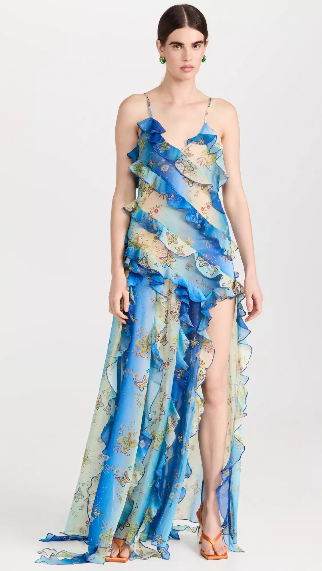 Pixie ruffled mesh maxi dress curated on LTK