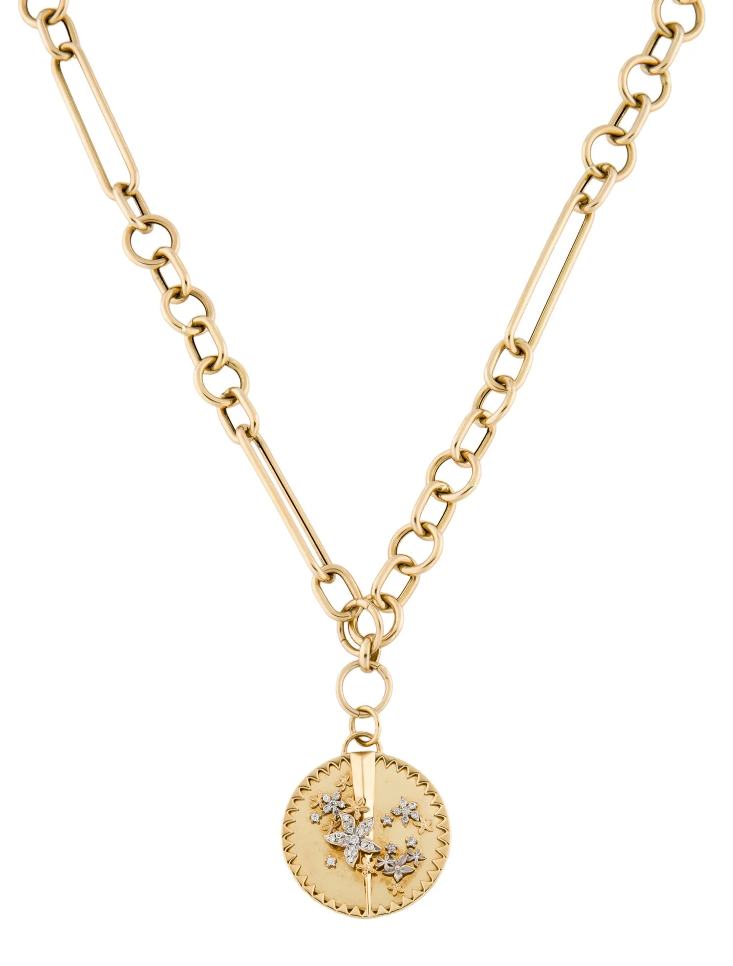 18K Blossoms - Resilience Medallion w/14K Unbranded Chain Necklace | The RealReal