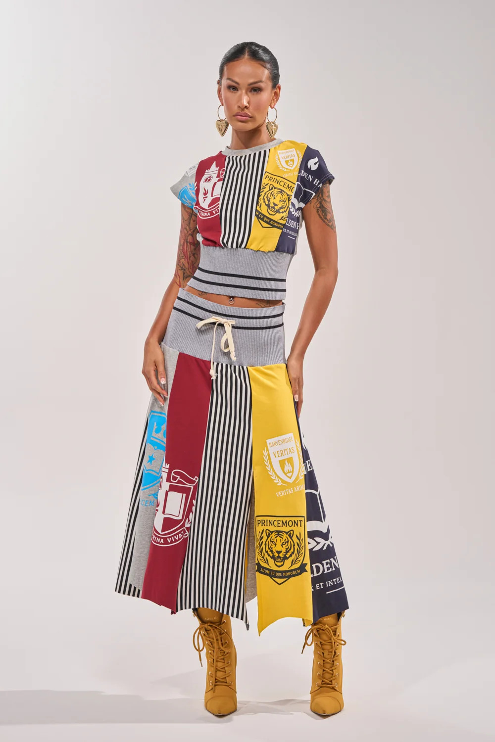 AKIRA Mixed Feelings Midi Skirt | Size Medium | AKIRA