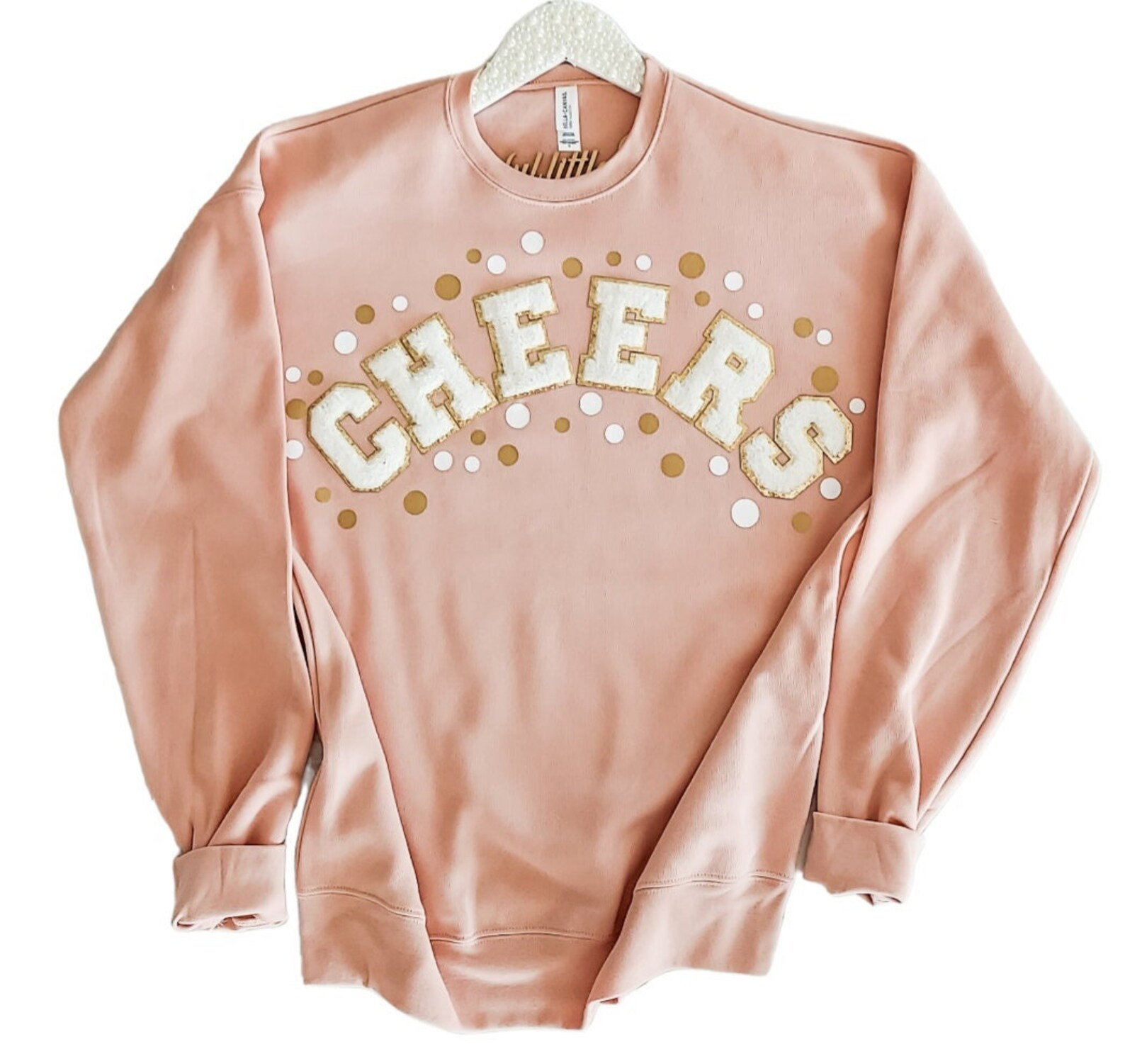 Women's cheers Peach and Gold Chenille Patch - Etsy | Etsy (US)