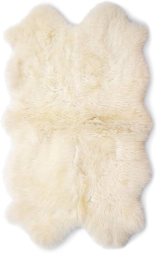 FOTA 100% Genuine Sheep Skin Rug - Natural Lambskin Fur Area Rug - Ideal for Kids Bedroom, Sofa a... | Amazon (US)