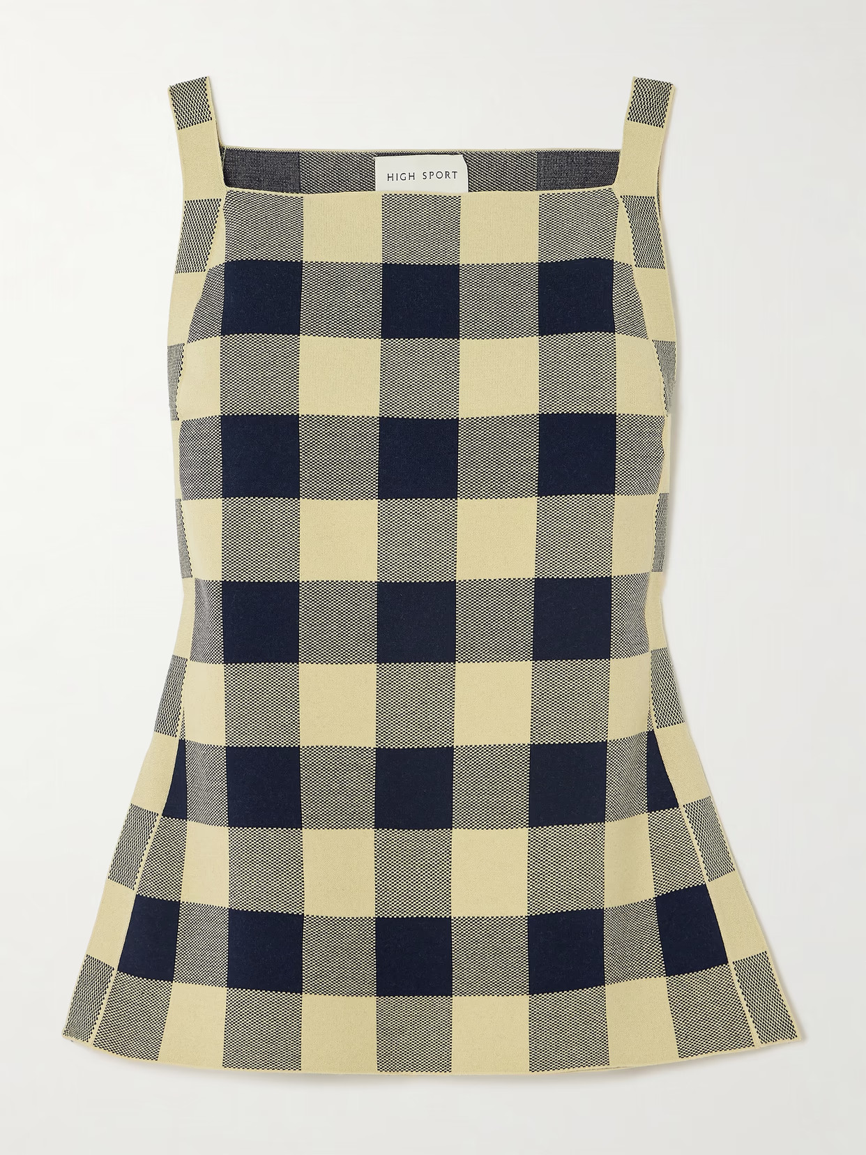 HIGH SPORT - Asher Gingham Stretch-cotton Jacquard Top - Blue | NET-A-PORTER (US)