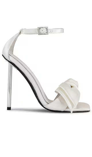 Queening Sandal in White Satin | Revolve Clothing (Global)