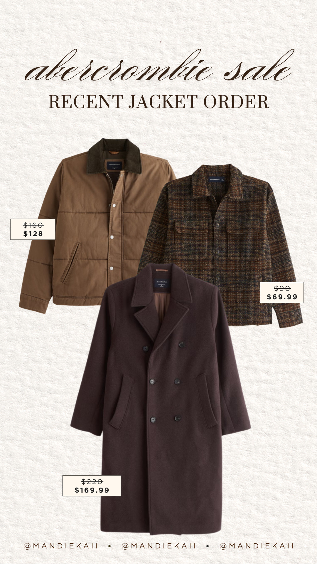 Abercrombie Sale: Recent jacket/coats order I placed! Use code DENIMAF for an additional 15% off 

 #LTKootd #LTKSeasonal #LTKSaleAlert