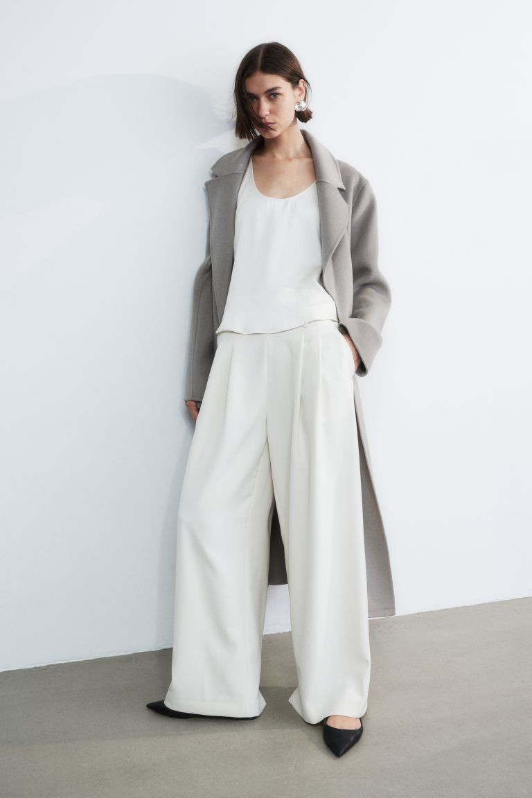 Wide-leg Pants - White - Ladies | H&M US | H&M (US + CA)