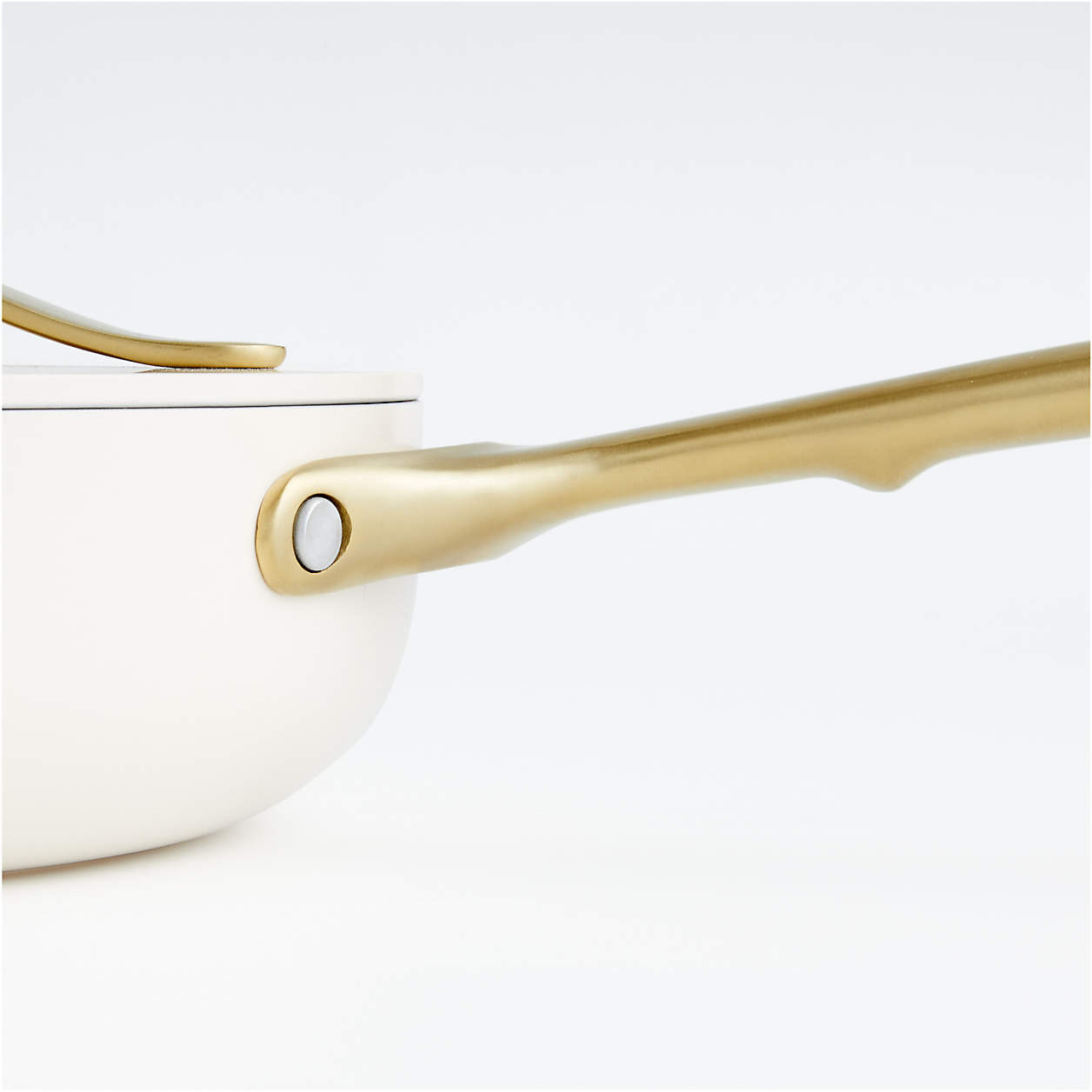 Caraway Cream Ceramic Non-Stick 12-Piece Cookware Set with Gold Hardware + Reviews | Crate & Barr... | Crate & Barrel