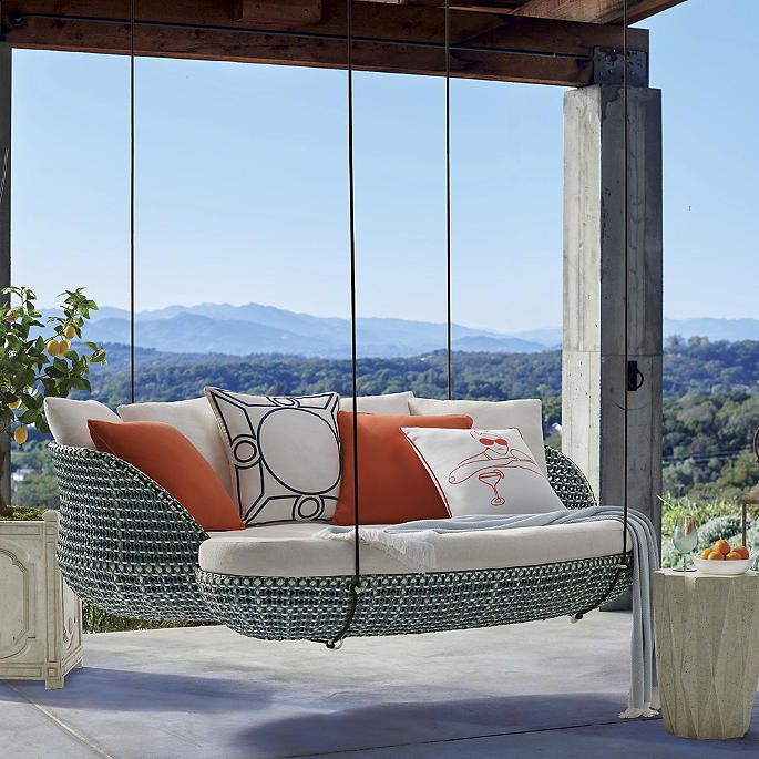 Malia Hanging Daybed in Ocean Finish | Frontgate | Frontgate