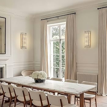 Modern Alabaster Wall Sconces,24in Large Rectangular Marble Wall Sconce,Black Sconces Wall Lighti... | Amazon (US)