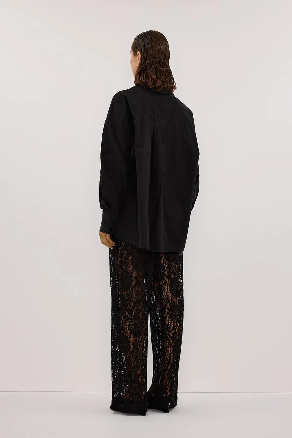 IRENE BLACK NOTCH COLLAR SHIRT | DISSH